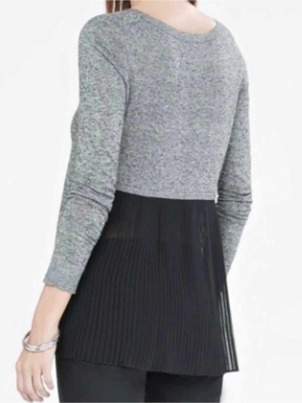 Express Gray & Black Pleated Tunic Size Medium Like New